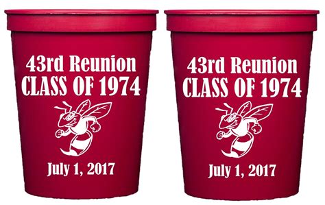 Class Reunion Cups Reusable Plastic Cups Custom High School Etsy
