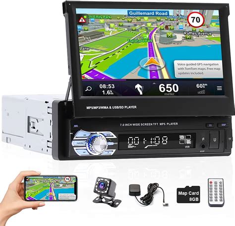 Buy Hikity Single Din Flip Out Touch Screen Car Stereo Inch Car Radio In Dash Gps Navigation