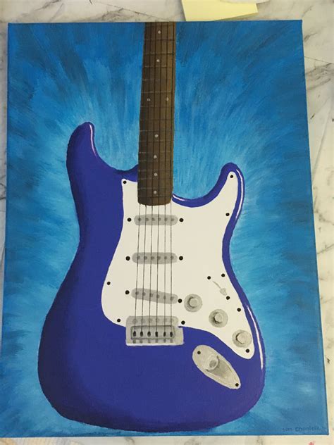 Electric Guitar Canvas Painting Guitar Painting Canvas Guitar Art