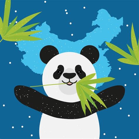Premium Vector Panda Bear With Bamboo