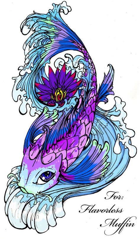 I Love The Purples And The Detail Of This Tattoo Design Coy Fish
