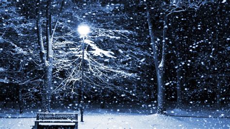 Silent Night With Lamp Posts Hd Wallpaper Nature And Landscape