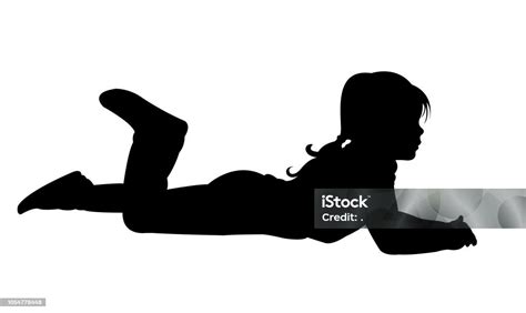A Girl Lying Down Silhouette Vector Stock Illustration Download Image Now In Silhouette