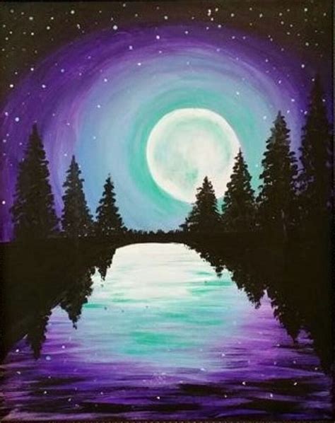 Image Result For Oil Pastel Nature Night Painting Canvas Art Painting