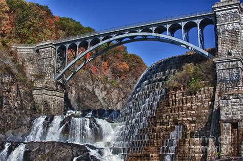 Croton Gorge Dam Spillover Waterfall Autumn Picture By Robert Wirth