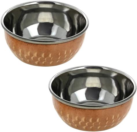 Stainless Steel Copper Hammered Serving Bowls For Dining And Etsy Copper Serving Copper
