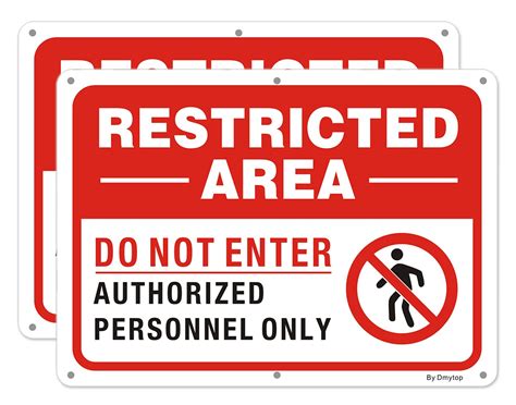 Buy 2 Pack Do Not Enter Sign Restricted Area Sign Stop Sign Authorized