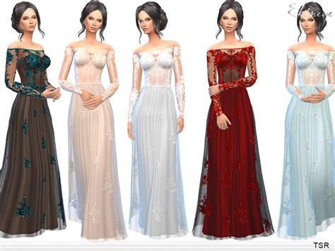 Sims 4 Ccs The Best Transparent Gown With Lace Applique By Ekinege