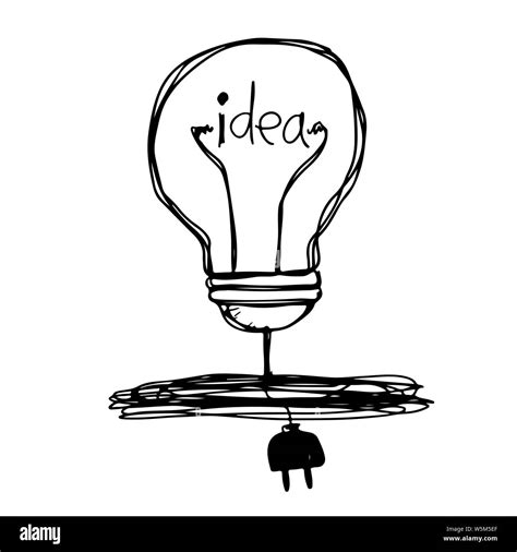 Hand Drawn Light Bulb Icon Stock Vector Image And Art Alamy