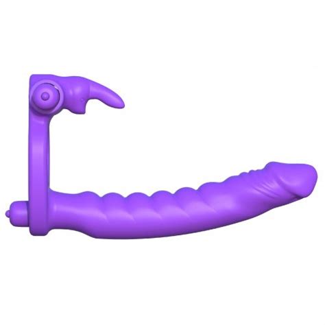 Pipedream Fantasy C Ringz Double Penetrator Rabbit Purple Sex Toys