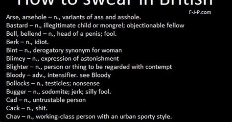 Silly Bunt How To Swear In British