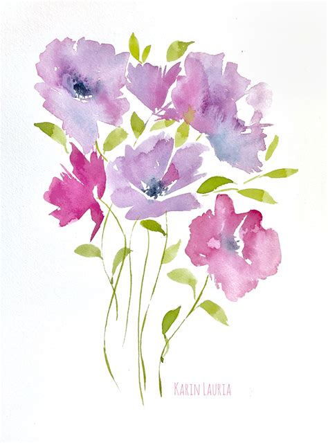 Easy Watercolor Ideas Flowers 100 Easy Watercolor Painting Ideas For