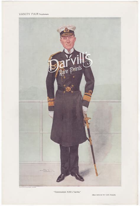 Original Vanity Spy Fair Print Of Rear Admiral Sir Colin Keppel March Military And Navy