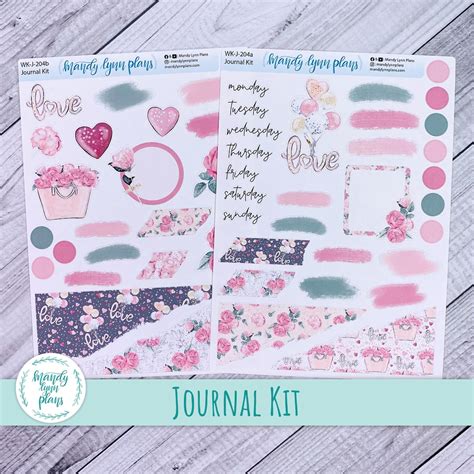 Love Journal Sticker Kit Removable Or Clear Matte Stickers WK J 204 Etsy