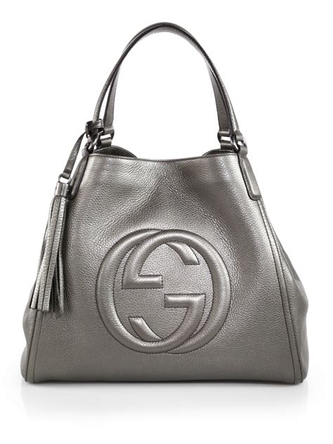 Lyst Gucci Soho Metallic Leather Shoulder Bag In Metallic