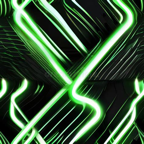 A Captivating 3d Render Of Abstract Green Neon Lines Dancing
