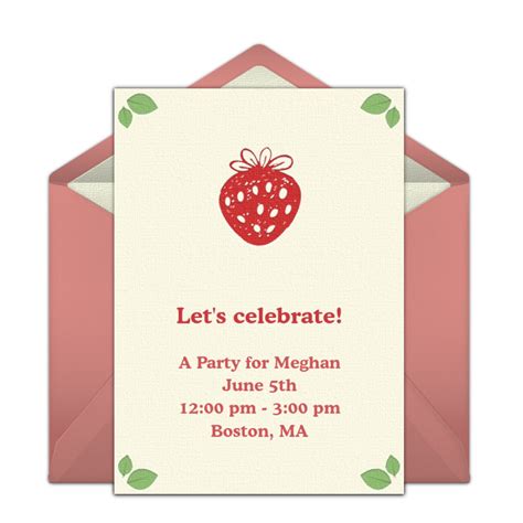 Strawberry Invitations | Free party invitations, Birthday party invitations, Invitations