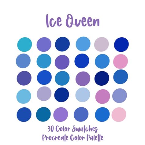Ice Queen Procreate Color Palette Digital Color Palette Procreate
