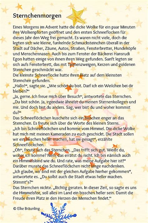 Kurze gedichte zum nachdenken 1. Sternchenmorgen (mit Bildern) | Weihnachten geschichte ...