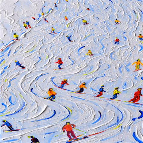 Original Oil Painting On Canvas D Ski Sport Art Abstract Etsy