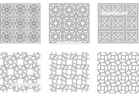 Seamless Geometrical Pattern Dwg Drawings Free Autocad Models
