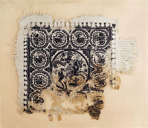 Fabric With The Depiction Of A Warrior Egypt 5th Century Linen Wool Hermitage