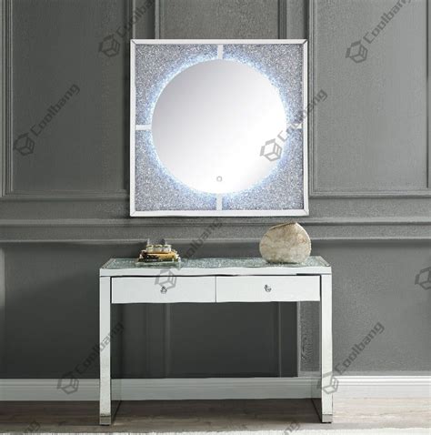 Wall mirror diamond moving on the wall 4 colors. Crushed Diamond Console Table with LED Wall Mirror Set ...
