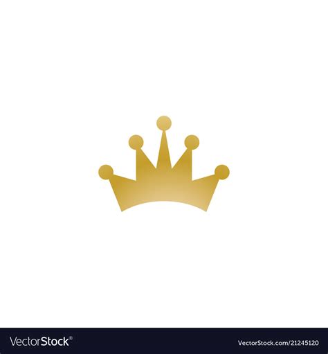 Gold Crown Logo Icon Element Royalty Free Vector Image