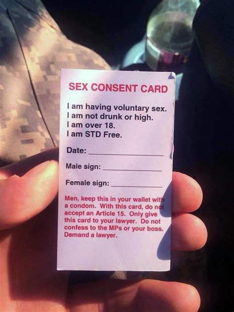 Army Sex Consent Card Rallypoint