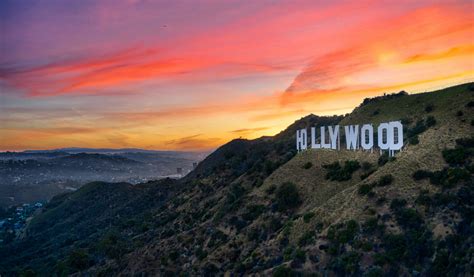Download Beautiful Sunset Hollywood Sign Wallpaper