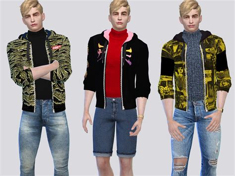 Mclaynesims Oblique Open Hoodie Sims 4 Male Clothes S