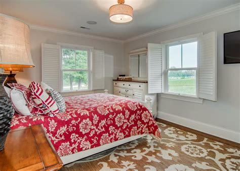 Country Style Bedroom Features Elegant Red Bedding Hgtv