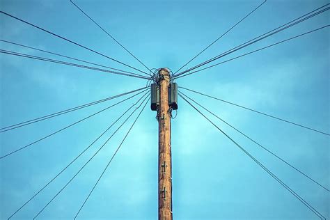 Hd Wallpaper Utility Pole Cable Power Lines Electric Transmission