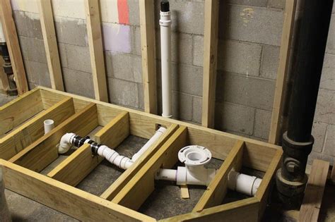 Lay out the 2x4 bottom wall plates to establish the perimeter of the bathroom walls. Bathroom Remodel: Raised Drainage Platform | Basement ...