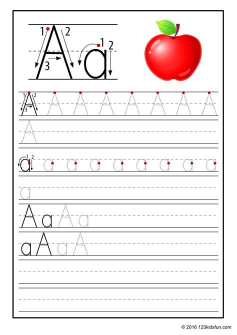 123kidsfuncomalphabet1 Alphabet Writing Practice Alphabet Writing
