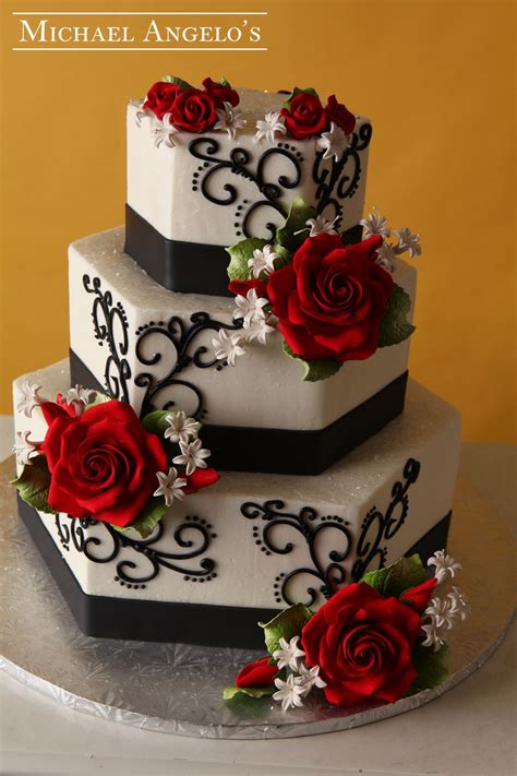 Rosie Red And Black 61ribbons Beautiful Wedding Cakes Wedding Cakes