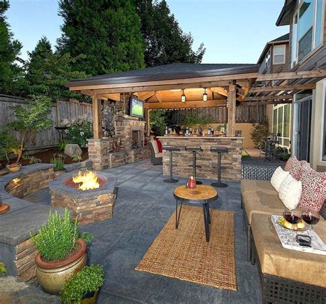 Fabulous Backyard Patio Landscaping Ideas Patio Outdoor Fireplace