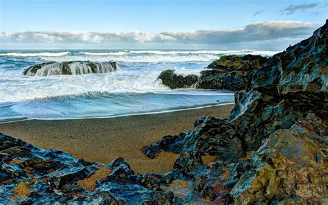 sea, Shore, Rocks, Landscape, Ocean, Waves Wallpapers HD / Desktop and ...
