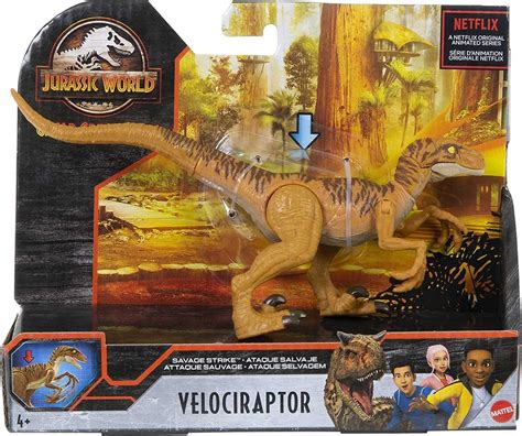 Mattel Jurassic World Savage Strike Clawing Velociraptor Dinosaur Camp Cretaceous