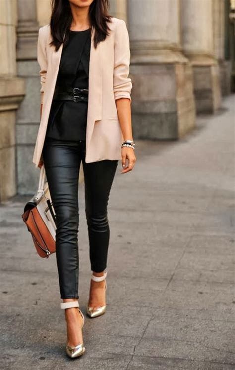 Superb Dresses Black Outfit With Nude Blazer And Silver Heels