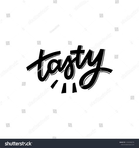 Tasty Hand Lettering Word Sticker Decor Stock Vector Royalty Free