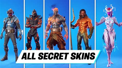 All Secret Skins In Fortnite Chapter 1 Season 1 Chapter 2 Season 8 Youtube