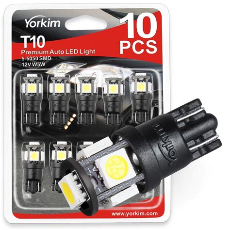 Yorkim T10 Led Bulbs 6500k Xeron White Non Polarity 6th Generation 194