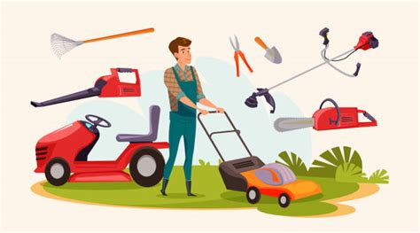 490 Man Mowing Lawn Illustrations Royalty Free Vector Graphics And Clip