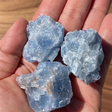 Blue Calcite Raw Crystals Stones And Crystals Spiritual Crystals