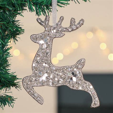Sparkling Silver Christmas Hanging Decorations By Dibor