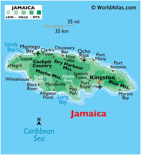 Jamaica Latitude Longitude Absolute And Relative Locations World Atlas