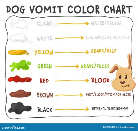 Dog Vomit Color Guide Editable Vector Illustration Stock Illustration