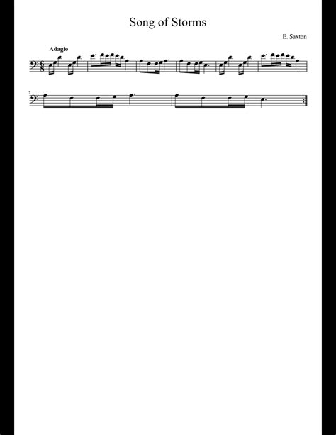 Partitura de la canción song of storms del videojuego the legend of zelda: Song of Storms sheet music download free in PDF or MIDI