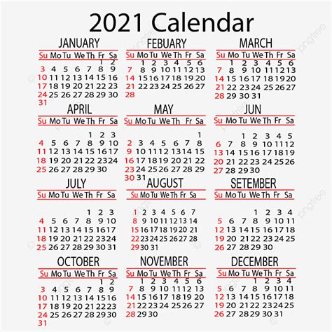 Calendario 2021 Diseño Vectorial Anual 2021 Calendario Año Png Y Psd